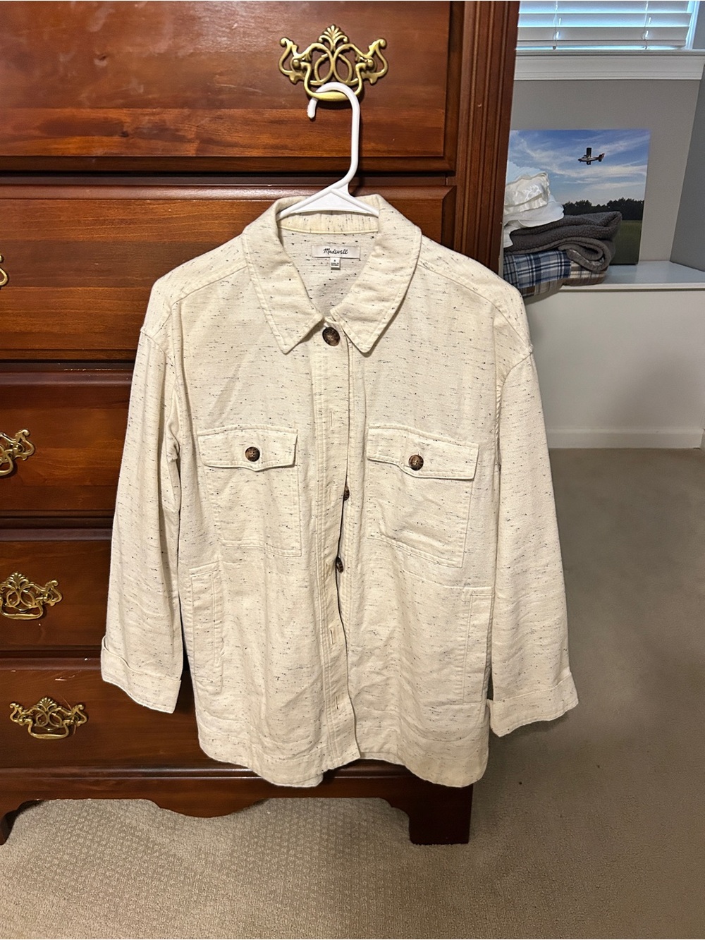 Madewell Oatmeal Button-Front Utility Jacket